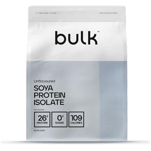 Bulk Soya Protein Isolate Powder, Vegan Protein Shake, Unflavoured, 1 kg, Packaging May Vary, Non aromatizzato, 33 Porzioni