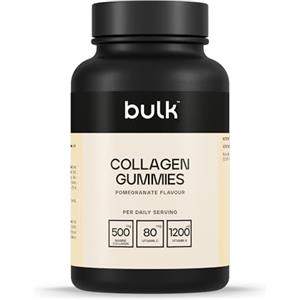 Bulk Caramelle Gommose a Base di Collagene, 500mg, Melagrana, Gommose per il benessere quotidiano, 60 Caramelle Gommose