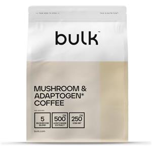 Bulk Caffè ai Funghi, Criniera di Leone, Ashwagandha, Vitamina D, Nero, 250 g