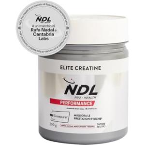 NDL Pro-Health Creatina monoidrato Creapure - Creatine monoidrata in polvere per migliorare le prestazioni e gli esercizi ad alta intensità - 300 g - by Rafa Nadal