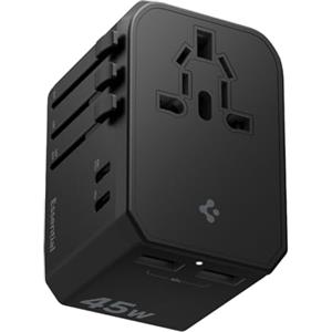 Spigen ArcStation Adattatore Universale da Viaggio 45W [4-Porte & PD] con 2 USB C e 2 USB A, Presa Universale da Viaggio per Inglese/Americana/Australia/Giappone, Viaggio Accessori Utili - Nero