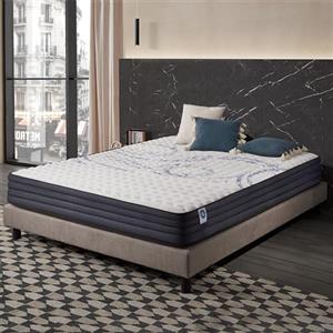 Naturalex - Materasso Matrimoniale 160x200 cm - Altezza 21 cm - Perfectsleep - Schiuma Memory HR, Blue Latex, Ergonomico, Fermezza Equilibrata, Ipoallergenico - Lato Invernale ed Estivo