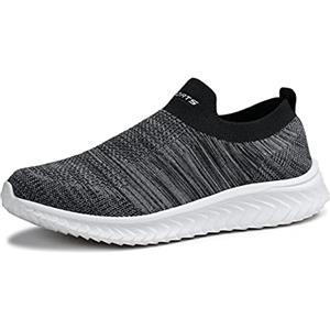 BRKVALIT Uomo Donna Scarpe da Corsa Sport Ginnastica Classica Stringata Sneaker Palestra Running Sneaker,Bianco Grigio,40EU