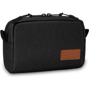 KENOBEE Marsupio Edc per uomo e donna, impermeabile, resistente, in tela cerata, con cerniere YKK, per viaggi, escursioni, attività all'aperto, nero, 7.6 inches (L) x 5.2 inches (H) x 1.2 inches (D)