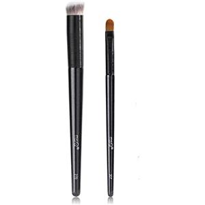 MSQ 2Pezzi Pennello per Correttore con Morbida Fibra Sintetica per Lucidare Professionali Sfumare il Trucco Sul Viso Pennello