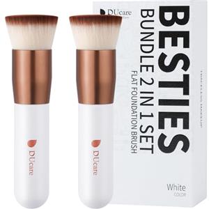 DUcare Pennello per fondotinta, 2 pezzi, pennello Kabuki autoabbronzante, sintetico, professionale, per miscelare liquidi, polvere minerale, lucidatura, punteggiatura, strumenti per il trucco