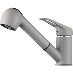 Auralum Rubinetto Lavello Cucina, Auralum Miscelatore Cucina con Doccetta Estraibile, Rubinetto Cucina Girevole a 360°, Rubinetti per Lavelli con 2 Modalità, Grigio Granito
