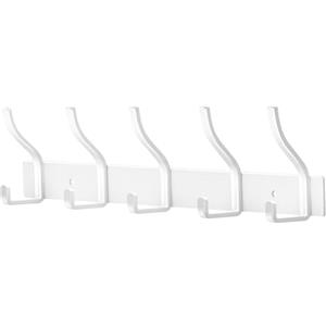 ZUIMENG Appendiabiti da Parete, Attaccapanni da Muro in Acciaio Inossidabile, Appendiabiti da Muro per Ingresso, Cameretta e Bagno (Bianco, 5 Gancio 1Pcs)