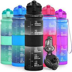 Lunidry 1L/500ML Borraccia Bambini, Senza BPA Borracce Tritan con Filtro Frutta & Indicatore del Tempo Motivazionale Borraccia Sportiva per Scuola, Ciclismo, Sport, Palestra