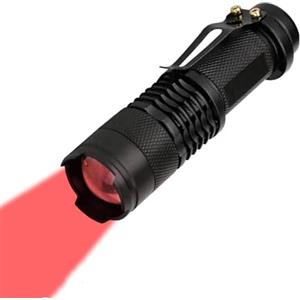 XLENTGEN Torcia Luce Rossa,Torcia Tattica Caccia Rossa LED 350 Lumen Impermeabile Zoomable Grado 3 Modalità Torce per Varmint Coyote Osservare le Stelle Visione Notturna Campeggio Astronomico Pesca Aviazion
