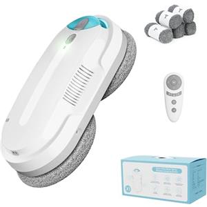 HIXZAP Robot Lavavetri,2400-3200pa Robot Lavavetri Automatico con Doppio Getto D'acqua,3 Modalità di Pulizia,Rilevamento Intelligente dei Bordi,Telecomandoe 10 Panni