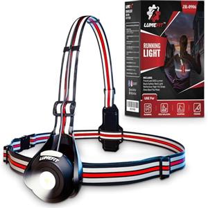 LUMEFIT Torcia Frontale Torace, Luce Pila LED Lampada Notturna Ricaricabile USB Con Angolo Regolabile Fino A 120°, Fascia Cinturino Catarefrengente Professionale Per Corsa Corridori, Jogging