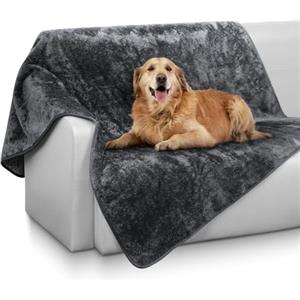 Maxetodo Copridivano per Cani impermeabile, Morbida Coperta per cani Gatti in Pile e Sherpa, Color Grigio, Misure da 127 x 153 cm, Lavabile in Lavatrice, Protezione per Mobili, Letto o Tappeto