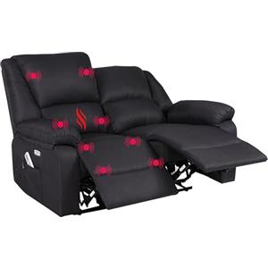 ECO-DE ECODE Divano 2 Posti Reclinabile e Indipendente su Entrambi i Lati con Poltrona Relax Massaggiante e Calore Lombare - Modello Europa con Design Moderno Salvaspazio per Ambienti Piccoli