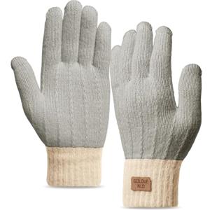 Vorvowry Guanti Donna Invernali Caldi Guanti Uomo Touchscreen Termici in Maglia Elastici e Comodi per Giorni Freddi Grigio
