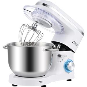 Kitchen in the box Impastatrice Planetaria, 6,2 Litri Impastatrice Professionale 1400W, 6 Velocità con Uncino Impastatore, Mescolatore e Frusta Sbattitrice (Bianco)