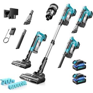 Innopower Aspirapolvere Senza Fili, Motore Brushless, 60KPa&700W&70Mins Scopa Elettrica Senza Fili con Touchscreen Intelligente e Anti-Avvolgimento, Aspirapolvere Potente per Pavimenti/Tappeti/Peli Animali