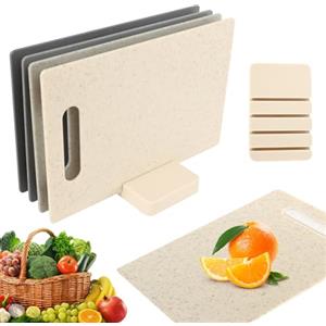 HFDONGL 4 Pezzi Tagliere da Cucina Professionale Tagliere Plastica Taglieri Cucina con Scanalatura e Manico Set Taglieri Cucina per Carne Verdure e Frutta
