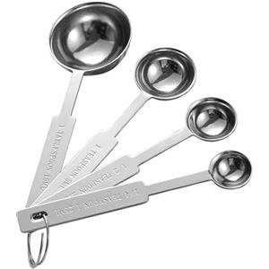 duoyif Cucchiai Dosatori Measuring Spoons, 4 Pezzi cucchiai misurini In Acciaio Inossidabile, 15ml 5ml 2,5ml 1,25ml Measuring Cucchiai, Misurino Per Cottura Polvere Spezie e Caffè (spoons)