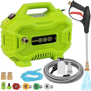 DEWINNER 130Bar High Pressure Cleaner, Mini Idropulitrice Portatile da 1200W, Regolazione a 3 velocità con 4 Ugelli, Tubo da 8 Metri e Spruzzatore di Schiuma Per La Pulizia Di Balconi