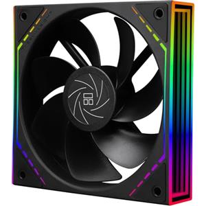 TR TL-M12R 120mm ARGB CPU Cooler Fan con Effetto Luce Specchio, Ventola Silenziosa PC PWM con Velocità di 1500 Giri/Min, Ventola di Raffreddamento del Processore Nero