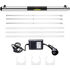 Geekpure Sistema di filtraggio dell'acqua per tutta la casa - Purificatore d'acqua UV da 55 W con 3 filtri UV + 3 manicotti al quarzo