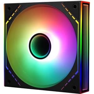 TR TL-M12-S Ventola alloggiamento CPU, 120 mm, effetto luminoso ARGB, ventola per computer silenziosa PWM a 4 pin, per cooler liquido e aria del processore, ventola PC ARGB silenziosa (120 mm, nero)