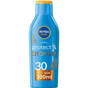 Nivea Sun Latte Solare Protect&Bronze SPF30 Latte Corpo Per Abbronzatura Dorata 200 ml
