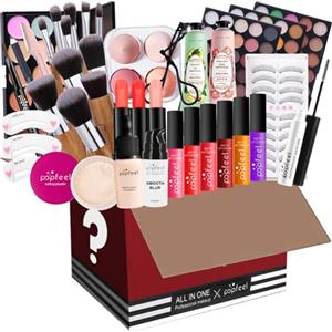 MKNZOME Kit per Trucco Completo, 42 Pezzi Cosmetico Valigetta per Principianti con Ombretti Correttore Rossetto Lucidalabbra Fard ecc - Sorpresa Regalo Trousse di Trucchi, per l'uso quotidiano e viaggio