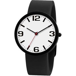 NUOVO Orologio unisex facile da leggere con numeri grandi, casual, analogico, al quarzo, impermeabile, sportivo, digitale, orologio da uomo, cinturino in silicone, bianco, Moderno