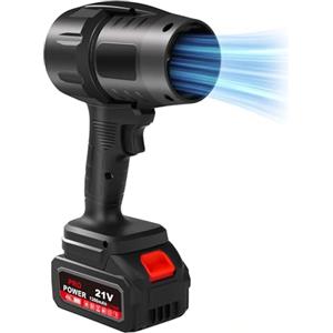 Uadme Soffiatore a Batteria Potente, 800W 35000RPM Aspiratore Foglie da Giardino, con Batteria 1300mAh, Turbo Elettrico Power Blower Soffiatore Portatile per Cura del Foglie, Polvere e Neve(Corto)