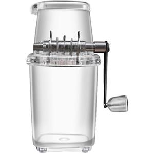 Beufee Tritaghiaccio da 1,25 litri, tritaghiaccio manuale portatile, tritaghiaccio con lame in acciaio inossidabile, tritaghiaccio per ghiaccio tritato domestico (Trasparente)