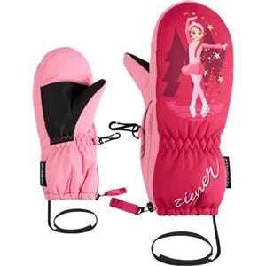 Ziener LEPRINT-Z - Guanti da sci per bambini, per sport invernali, impermeabili, motivo divertente, rosa, 3,5