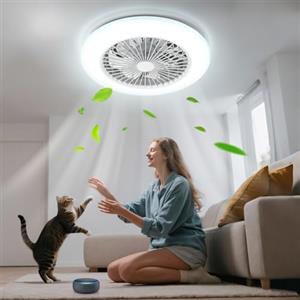 Aigostar- Ventilatore da Soffitto con Luce, Compatibile con Alexa, LED 40W, 4400LM, 2700K-6500K Dimmerabile, Plafoniera Ventilatore Soffitto con Telecomando e Gateway, Silenzioso, 6 Velocità, φ50CM