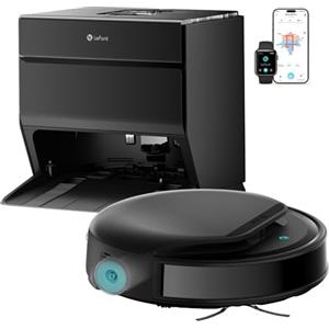 LEFANT M5 Pro Robot Aspirapolvere Lavapavimenti con Mappatura, 18000Pa, Spazzola 20 cm Roller, Zero-Groviglio, Rullo lavato a 75 °C con asciugatura ad aria fredda, dToF + PSD 2.0, Alexa/App, Nero