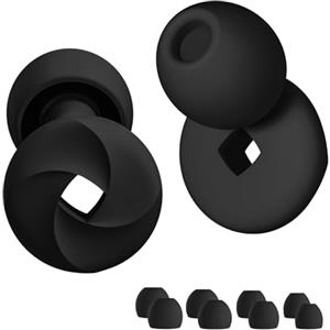 Dryxog 8 Pezzi Tappi Orecchie Dormire Tappi per Orecchie Antirumore Cuffie Antirumore Lavoro Riutilizzabili Cuffie Cancellazione Rumore Noise Cancelling Headphones per La Notte (Nero)