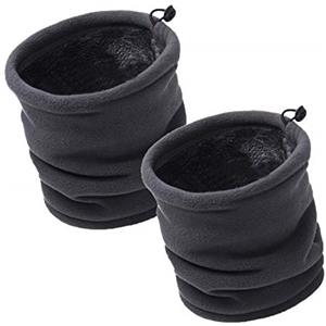 JOGVELO Scaldacollo in Pile, Sciarpa Scaldacollo Funzioni Multiple Termico Invernale Moto Ciclismo Sci Snowboard for Donna Uomo (Grigio*2)