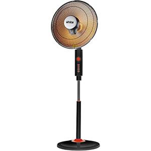 Brigros White - Stufa al carbonio alogena elettrica a basso consumo con elevata efficienza energetica, termoventilatore da bagno con struttura a parabola e filamento di carbonio, 1000 Watt, 42 x 35 x 35 cm