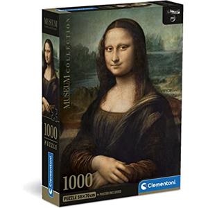 Clementoni - 39708 - Museum Collection - Leonardo, Gioconda - 1000 Pezzi - Puzzle Adulti, Arte, Puzzle Quadri Famosi, Dipinti Famosi, Made In Italy