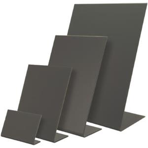 Securit Set di 5 Lavagnette a Forma di L A8 in Acrilico Nero - Resistenti e Facili da Pulire