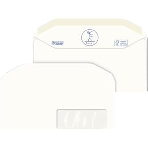 Pigna Busta Kami Gommata Bianca 110x230mm 100gr con Finestra in Carta Riciclata FSC - Conf. 500 Pezzi