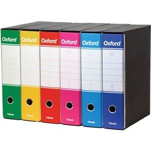 Esselte Registratori Oxford G85 - dorso 8 cm, formato protocollo 23x33 cm, confezione da 6 pezzi in colori assortiti