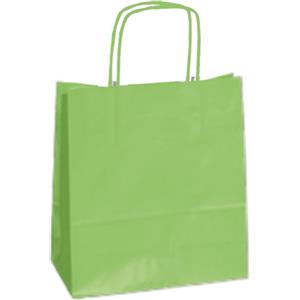 Mainetti Bags Shopper Twisted in Carta Kraft Verde Mela - 45x15x50 cm - Con Maniglie Cordino - Confezione da 25 Pezzi