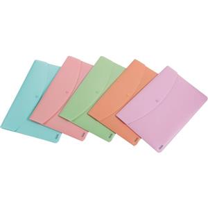 Favorit Buste con bottone A4 Pastel - 5 colori assortiti in polipropilene opaco