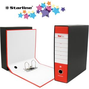 Starline Registratore StarBox Rosso - Dorso 8 cm, Commerciale 23 x 30 cm, Meccanismo a Leva in Acciaio