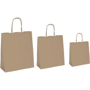 Mainetti Bags Shopper in Carta Biokraft Avana con Maniglie Cordino - 54x14x45 cm - Conf. 10 Pezzi