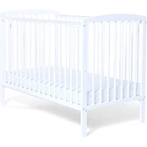 Baby Elegance Starlight Culla di Baby Elegance | Lettino in legno bianco con altezze regolabili, barre per dentizione resistenti e design compatto | Letto per neonati ideale per piccoli spazi | Materasso venduto