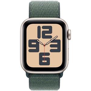 Apple Apple Watch SE (GPS) - 2ª generazione - 40 mm - starlight aluminum - smartwatch con sport loop - nylon morbido a doppio strato - verde lago - dimensione del polso: 130-200 mm - 32 GB - Wi-Fi 4, Bluetooth - 26.4 g MXEH3QL/A