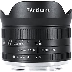 7artisans 7artiss: fotocamera mirrorless manuale da 7,5 mm f2.8 Mark II APS-C fisheye con obiettivo fisso manuale mirrorless M4/3 per Panasonic GH3 GH4 GF1 GM1 GM5 per Olympus E-M1 E-M5 E-M10