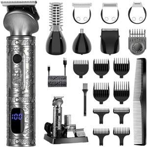 Surker Regolabarba uomo Rasoio Elettrico Barba Capelli Corpo Macchinetta per Barba Beard Trimmer Clipper Kit T-Blade Rasoio per Capelli 7 in 1
